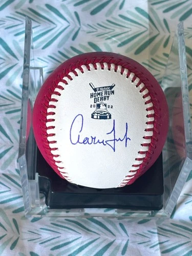Aaron Judge Signed 2022 Home Run Derby Moneyball Baseball PSA Bold Auto