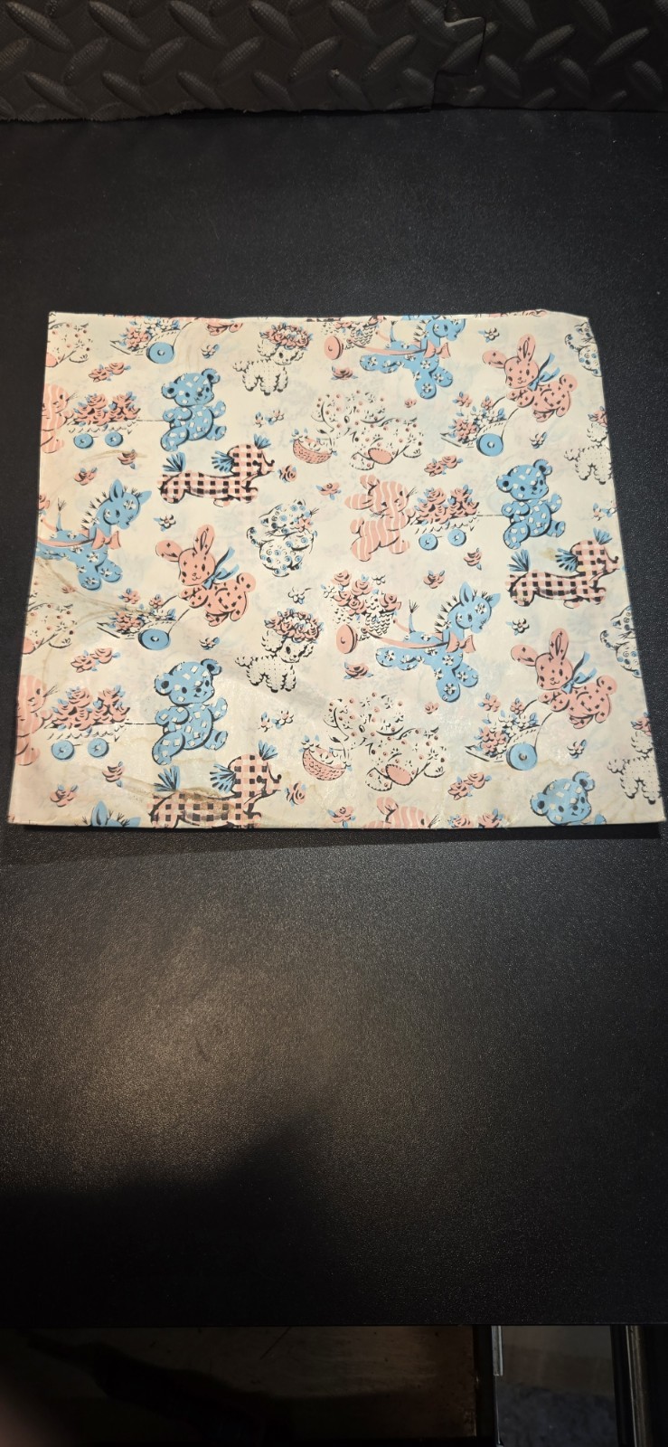 (2) Sheets Of Vintage Baby Blue And Pink Teddy Bears Babyshower Gift Paper 28x20 image 2