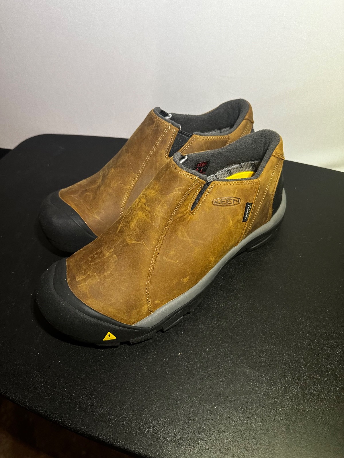 Scarpe uomo Keen Brixen Lo mocassino slip on ardesia Madder nero marrone taglia 11M