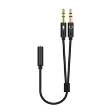 Headset Adapter Y Splitter 3.5mm Cable Separate Mic Headphone Connector 2M/1F