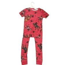 Carter's Boys Size 7 Pajama Set Short Sleeves  Pants DINOSAURS NINJAS Red