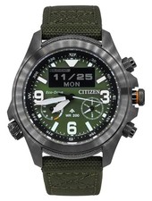 Citizen Promaster Chronograph Green Dial Eco-Drive 200M JV1005-02W Men's Watch