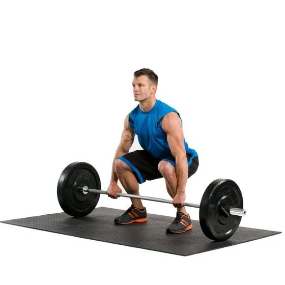 Barra olímpica de 7 pies: barra de cromo sólido para entrenamiento de fuerza, levantamiento de pesas Foto 2 de 4