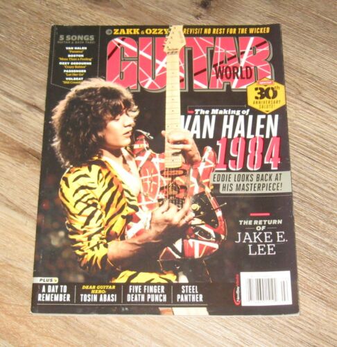 Guitar World 2014 magazine Eddie Van Halen STEEL PANTHER Jake E. Lee TOSIN Abasi - Afbeelding 1 van 1