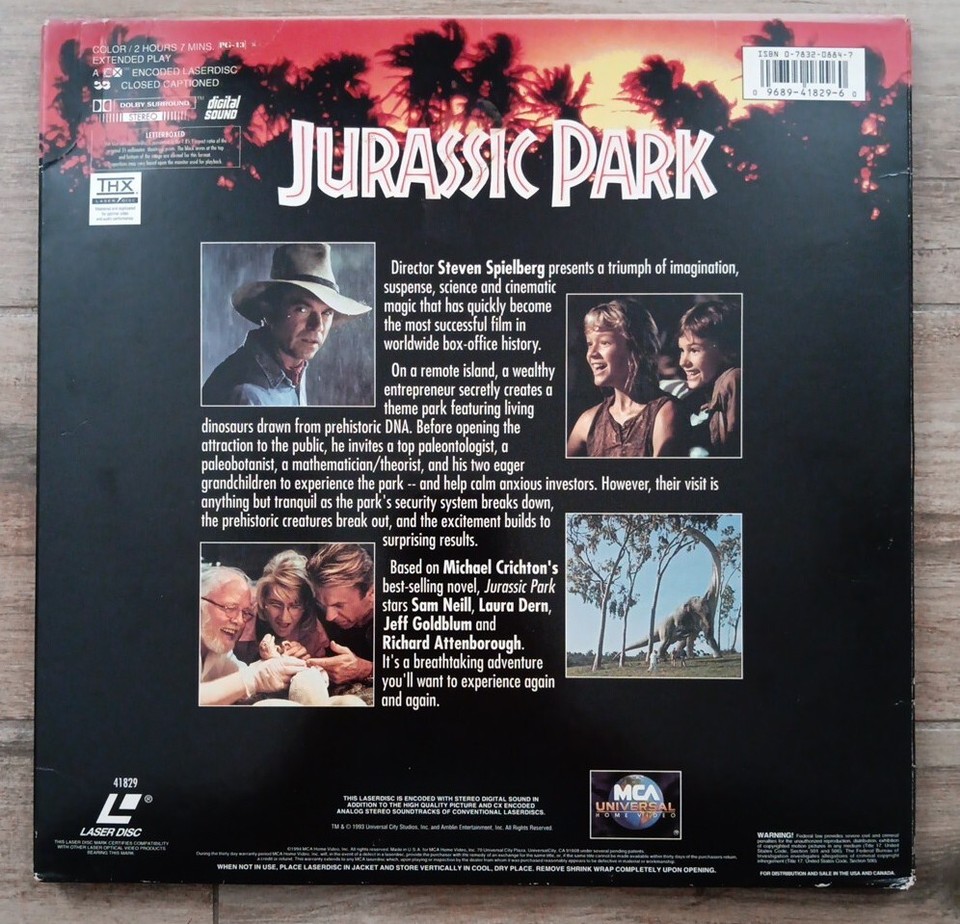 Jurassic Park (Laserdisc, 1994) 96894182960 eBay