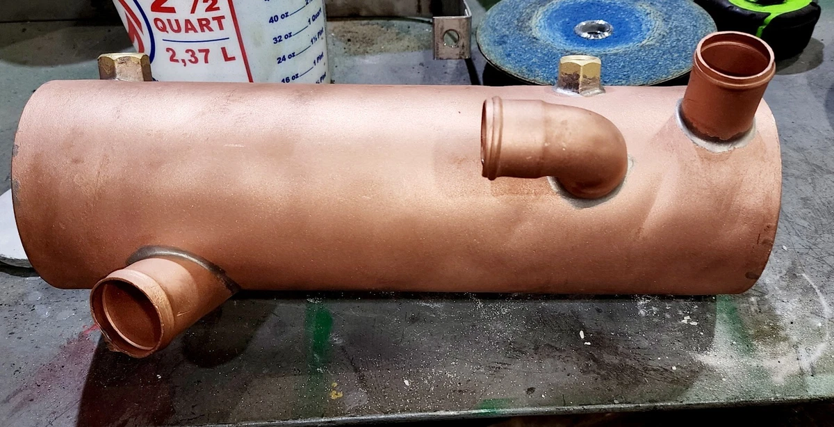 Marine Heat Exchanger 14” long X 4 1/4” diameter Brass/Copper Fresh Water  Cooled | eBay