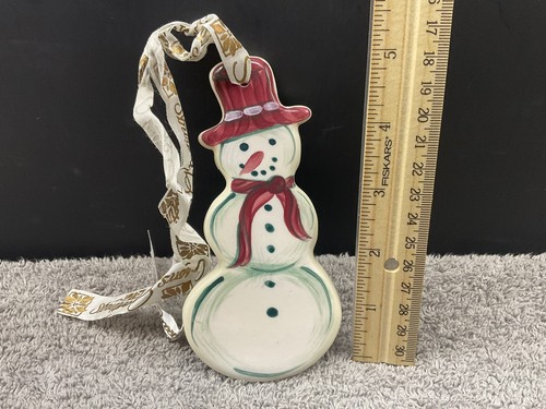 Gail Pittman/ Vintage /rare/Snow Man Christmas Ornament/ Mint - Picture 2 of 5