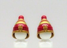 2 x HELM KRONE DUNKEL ROT GOLD PLAYMOBIL zu Pharao &Auml;gypter Priester Kobra R&ouml;mer