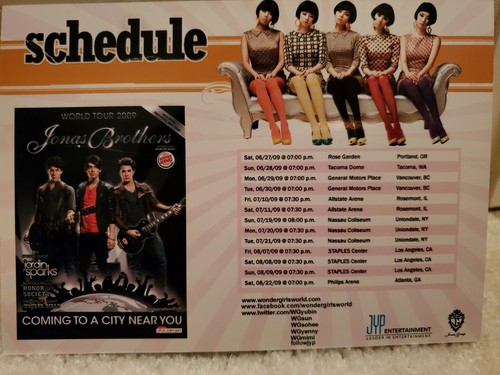 ⭐RAR⭐ Wonder Girls Nobody Werbeflyer Jonas Brothers 2009 Tour - Bild 4 von 8