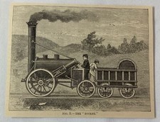 1887 magazine engraving ~ THE 'ROCKET' Train