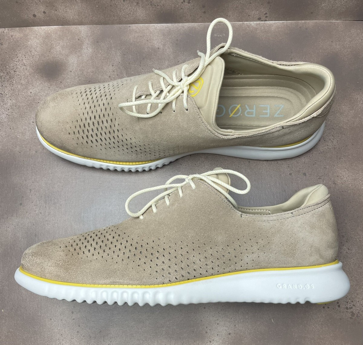 Cole Haan 2.Zerogrand Laser Wingtip Oxford Lined Warm Stucco Suede