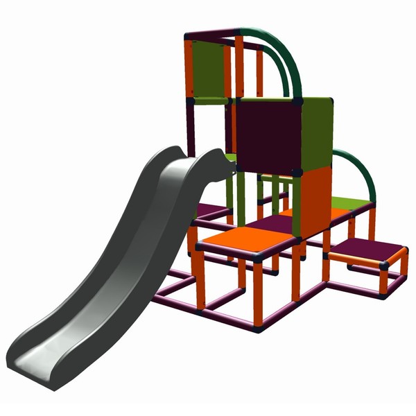 Moveandstic Spielturm Helge KlettergerüSt Kletterturm SpielgerüSt Orange Magenta-image