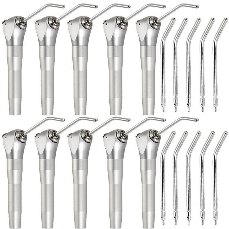 Pulverizador de agua de aire dental triple jeringa de 3 vías pieza de mano con 2 boquillas/puntas/tubos NUEVO Foto 3 de 4