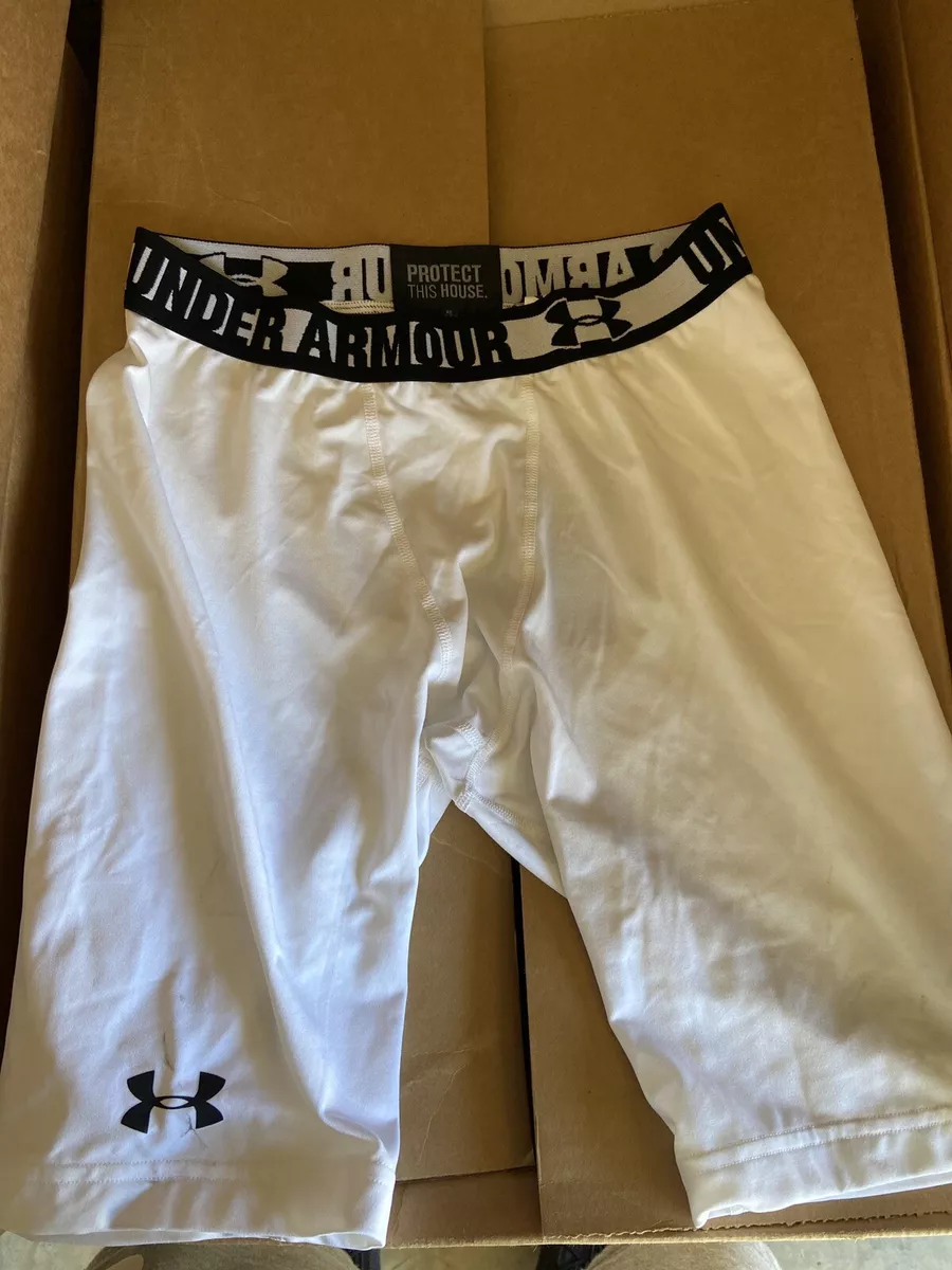 Under Armour Small Men's Heat Gear Sonic Compression Shorts - White -  1236240