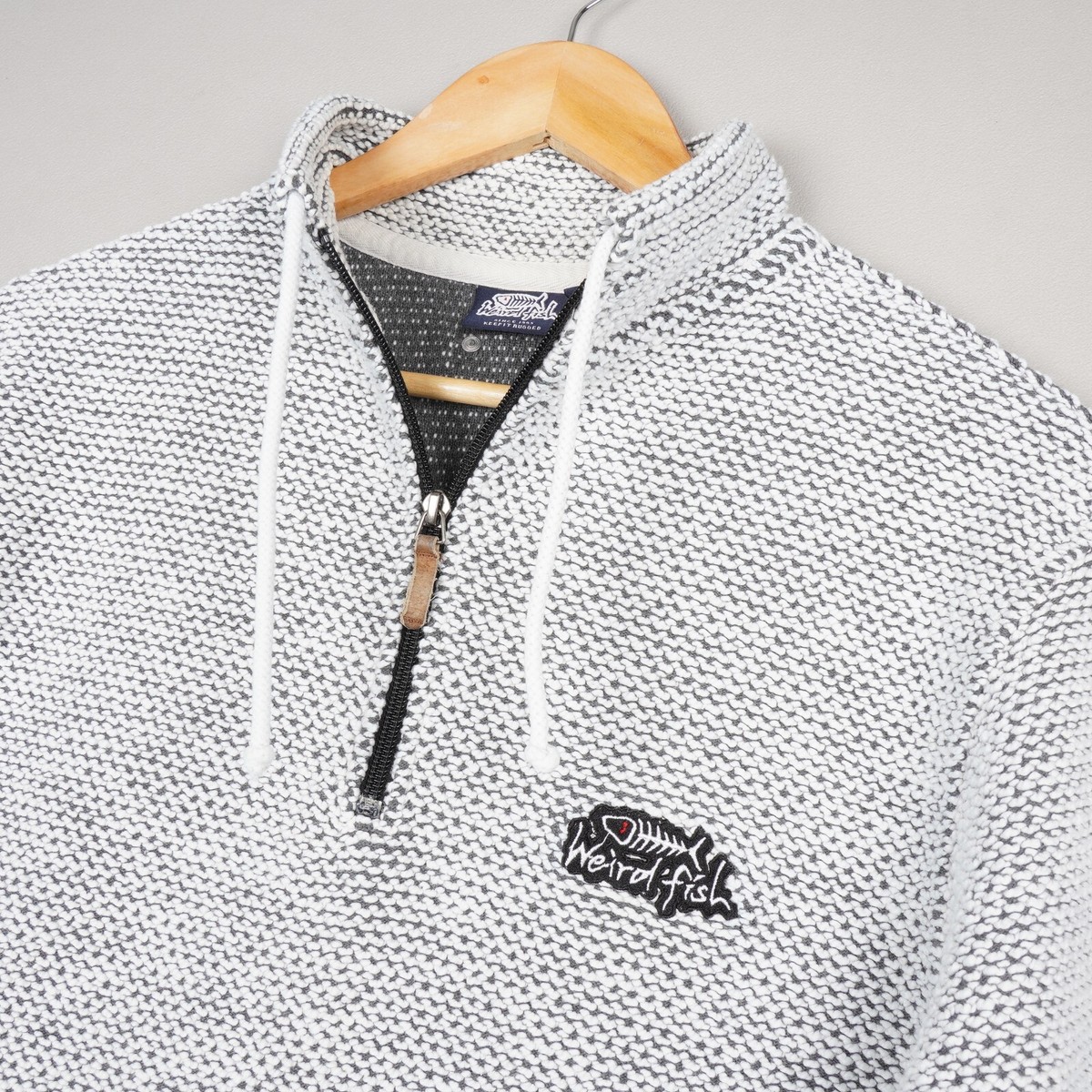 Sweat Polaire Homme Weird Fish - Gris à Col Haut Et 1/4 Zip - Taille L