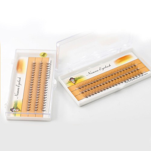 Kit da 60 ciuffetti ciglia finte senza nodo alla base finto visone Long Black - Zdjęcie 6 z 17
