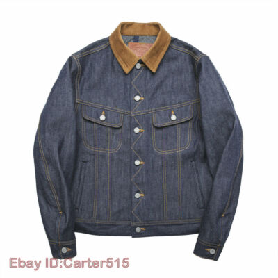  Red Tornado Men's Denim Jacket Fleece Lined Winter Jacket Loose Coat Outwear