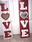 DB Set Of 2- Distressed Cardboard Valentines Day Outdoor Decor Sign