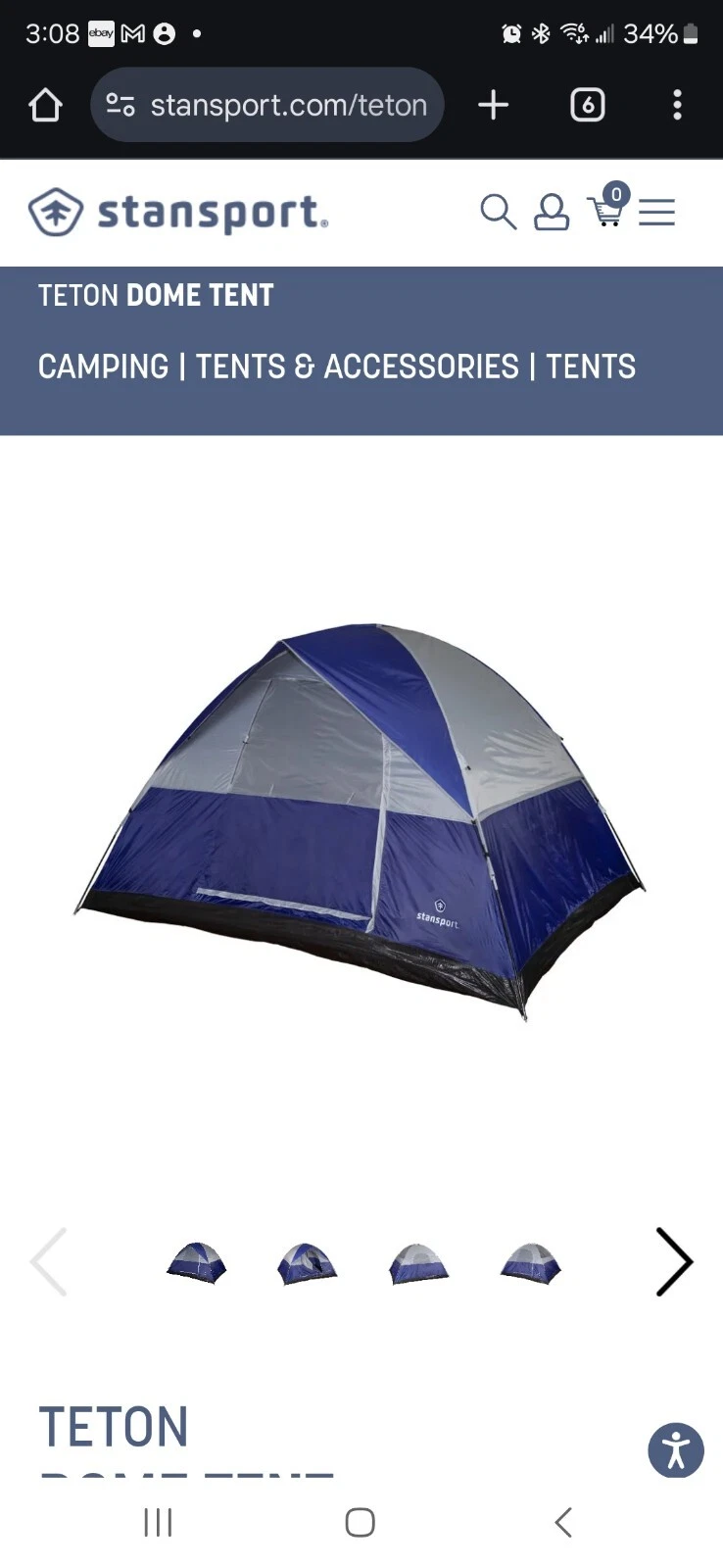 Stansport Teton Dome 6-Person Tent