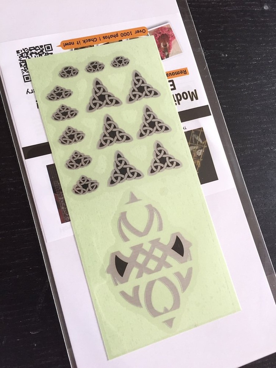 Emblem 12th Fret Markers Set in Metallic Inlay Sticker Decal