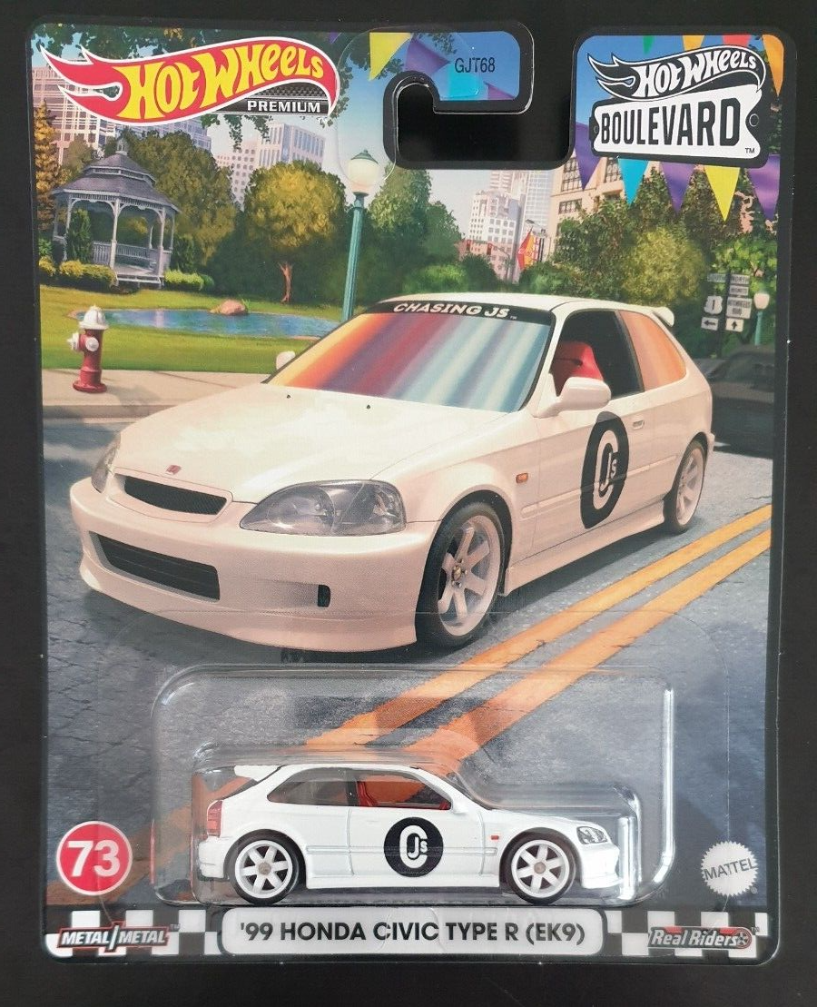 Hot Wheels Boulevard 99 Honda Civic Type R EK9 Diecast White Car