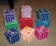 New Hand Made  Crafted Trinket Box  Plastic Canvas 3"- 5" Square U Choose  New