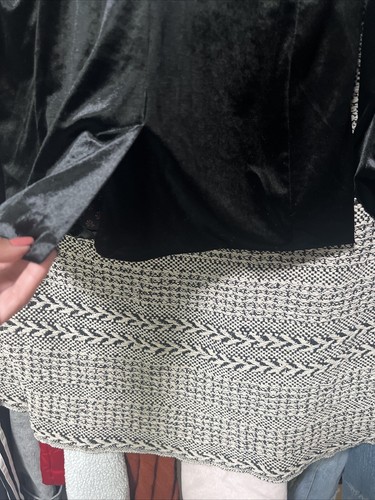 Vecchio cappotto in velluto navy grande - Foto 7 di 9
