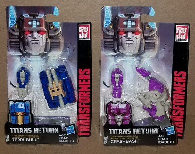 Hasbro TRANSFORMERS Titans Return TERRI-BULL & CRASHBASH Titan Masters NEW MOC!