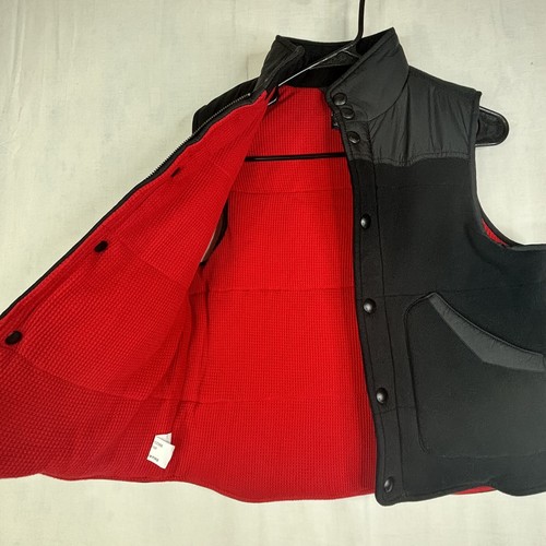 Polo Ralph Lauren Vest Boys Medium 10-12 Black Red Thermal Waffle Lined Jacket