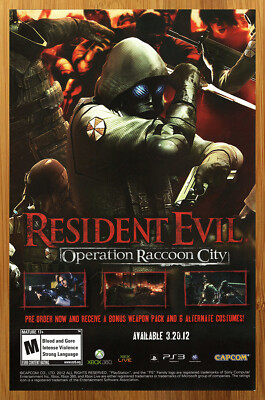 2012 Resident Evil Operation Raccoon City Print Ad/Poster PS3 Xbox 360 Game Art 