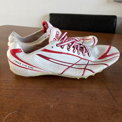 Asics Japan Light-ning rot weiß Bahn Sprint Schuhe Spikes UK 7,5