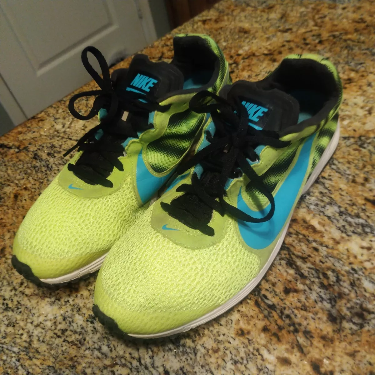 Rare Nike Zoom Streak LT 2 Unisex Running Shoes Neon Green Black Blue Sz 9.5