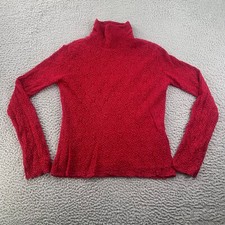 J Jill Stretch Sweater Womens Small Red Lined Mock Neck Long Sleeve