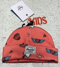 Herschel Supply Co. Baby Infant Girl Beanie Hat Cap - Love Doodles Hearts 0M-6M