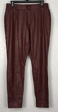 HUE U16798 Sangria Deep Red Stretch Leatherette Leggings Sz M L XL NWT MSRP 48