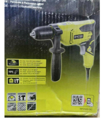 Ryobi RPD500-GC Schlagbohrmaschine Bohrmaschine mit Zusatzhandgriff