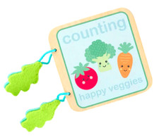 Happy Veggies Counting Book Wooden Counting Cards for Toddlers 1-2 Years NEW