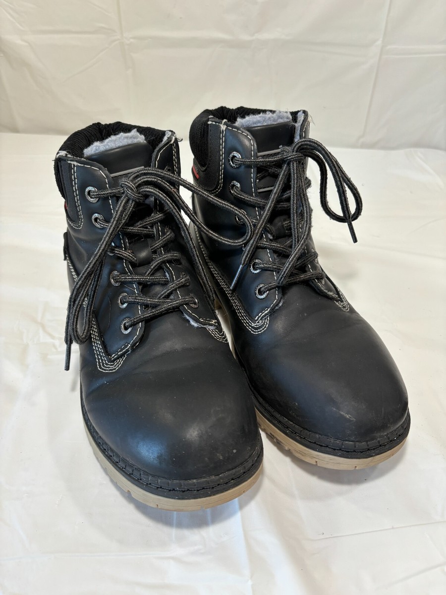 Eagsouni Fully Fur Lined Boots Eagsouni Black Faux Leather Boots Size