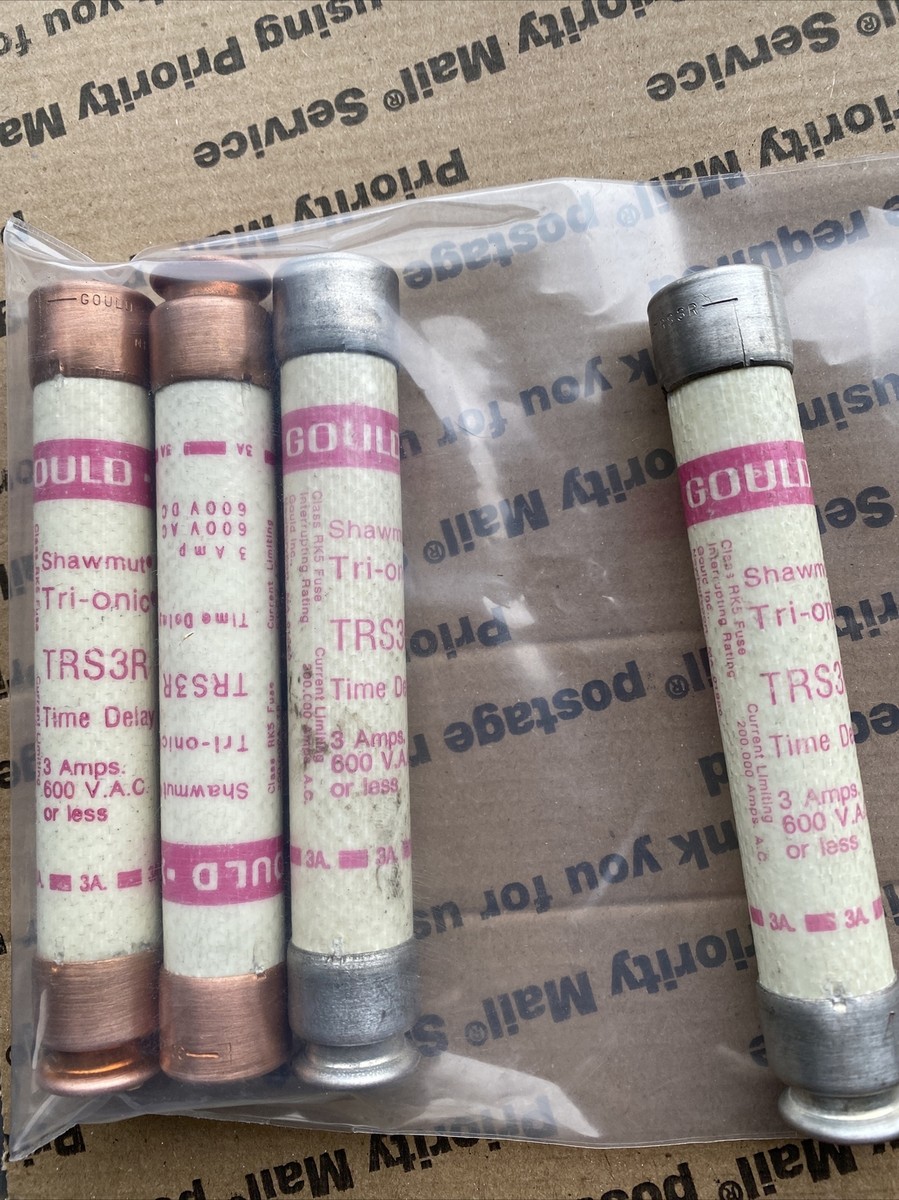 FOUR- Gould Shawmut TRS3R Tri-onics 3A Fuse - Class RK5 600VAC