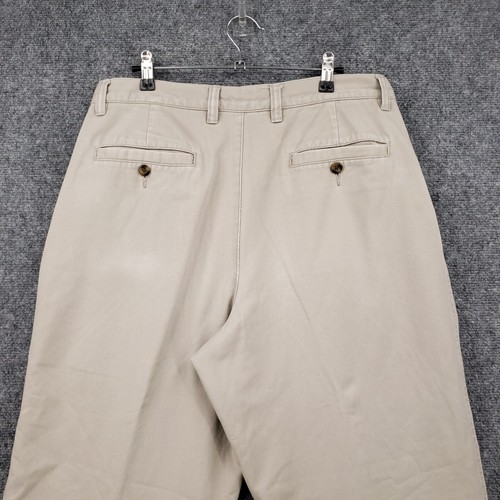 Eddie Bauer Pants Mens 34x29 Beige Relaxed Fit Fleece Lined Pleated Front Chino - Picture 23 of 24