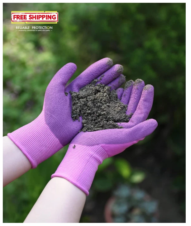 6 Pairs Gardening Gloves for women, Rubber Coated Garden Gloves - Image 2 of 4