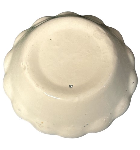 Mexican Pottery Bowl Blue Trim w/ Flower 2”x7.5” salsa Bowl Handmade New - Picture 3 of 5