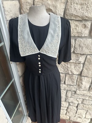 black mormon dress Vintage JBS Long Women's Size 10 Grannniecore Style Color:M-Champagne