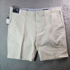 $65 NWT Cremieux Chino Shorts Men 42 x 9" Stretch Relaxed Fit Beige 5-Pocket