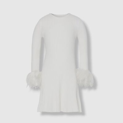 knee length dresses for ladies Milly Minis Kid's Feather Cady Mini Dress | Ivory