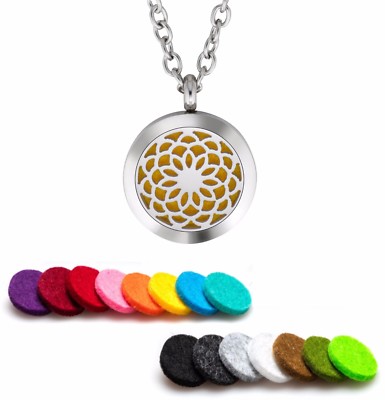 Essential Oil Diffuser Necklace Pendant Stainless Steel Aromatherapy Sunflower
