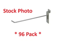 ** Pack of 96 ** Thin Line Slatwall 8"  Hook Chrome  XTW/H8