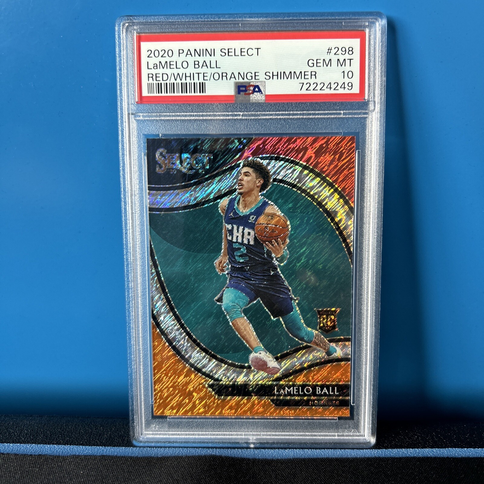 2020 LaMELO BALL Panini Select Red White Orange Shimmer Courtside Prizm PSA 10