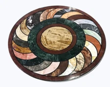 18'' round black Marble Coffee corner Center Table Top inlay mosaic decor  k13