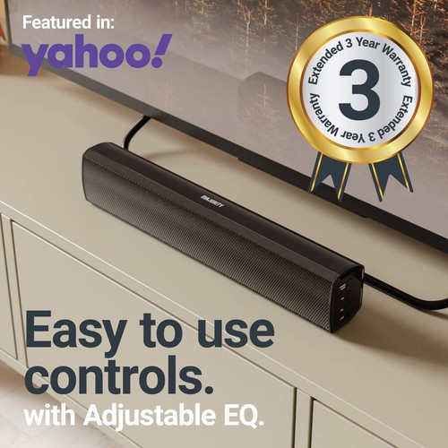 Majority Bowfell Bluetooth Soundbar TV 50 Watt Stereo Sound Remote